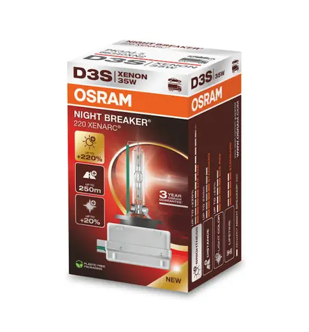 OSRAM Xenonlampe D3S Night Breaker Laser / +220% / 42V / 3200 lm / 4500K / 2000 h / 1 Stück