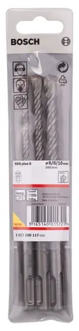 BOSCH Robust Line SDS- PLUS-5 3tlg / Bohrerset / 3-teilig für Hämmer / Beton / Stein / 6-10 x115mm