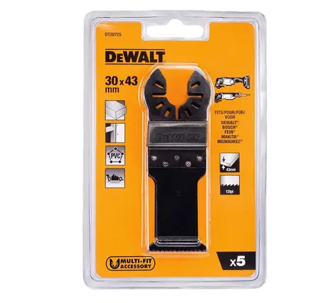 DeWalt DT20725-QZ / Sägeblatt-Set DT20704 / Länge 43 mm / Breite 30 mm / 5-tlg