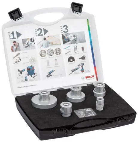 BOSCH 2608576669 / Diamant-Lochsägen-Set / Arbeitslänge 33 mm / Durchmesser 20 - 68 mm / 5 Stück.