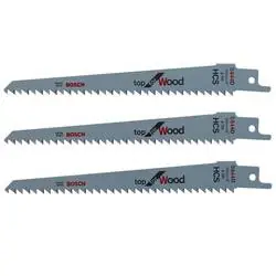 BOSCH F016800303 / Satz Sägeblätter für Holz / HCS / Klemmung 1|2" / Blattlänge 150 mm / 3 Stück.