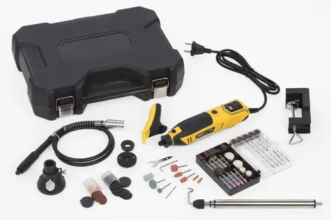 PowerPlus POWX1341 / Geradschleifer mit Zubehör / 200W / 40.000 U/min / Spannzangendurchmesser 3,2 mm