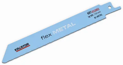 KREATOR KRT032002 / Sägeblatt für Metall-Zugsäge / BIM / Blattlänge 150 mm / 18 TPI / 2 Stk