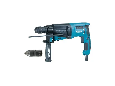 Makita HR2630T / Kombihammer / 800 W / 1.200 U/min / 4.600 Schläge pro Minute / 2,4 J / SDS PLUS