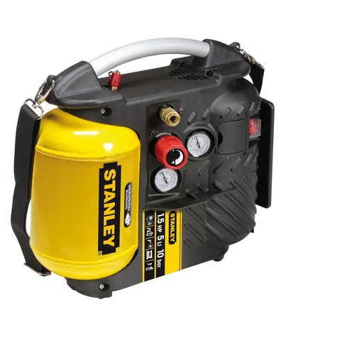 Stanley DN 200|10|5 / Ölfreier Kompressor / 1100 W / 180 lm / Druck 10 bar / 3400 U/min / 5 L
