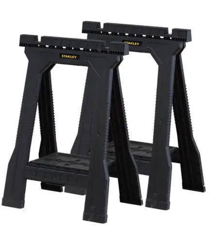 Stanley Junior Schneideständer / Tragkraft bis zu 450 kg / Polypropylen / Abmessungen 55 x 11 x 81 cm / Gewicht 4,8 kg / 2 Stück