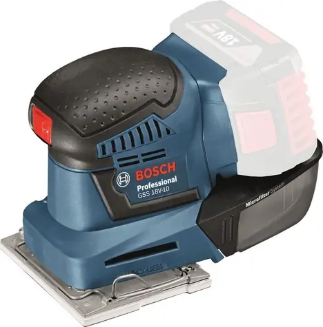 BOSCH GSS 18V-10 Professional / Akku-Exzenterschleifer / 18 V / 5 Ah / 11.000-22.000 Schwingungen/min / Schwingung 1,6 mm