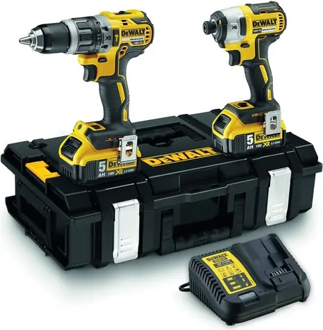 DeWalt DCK266P2 / Akku-Werkzeugset Bohrhammer & Schlagschrauber / 18V / 2x 5Ah / Koffer