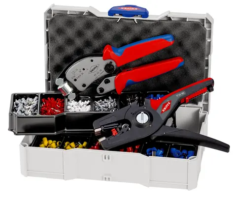 Knipex 979014 Crimp-Sortiment für Buchsen + Zange zum Crimpen von Kabelenden
