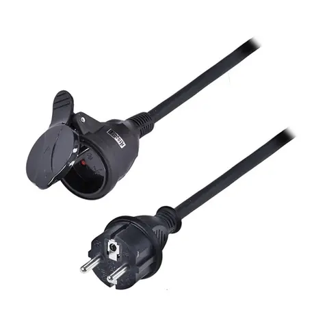 Solight Verlängerungskabel - Stecker 1 Steckdose 10m schwarz / Gummi / 3 x 1,5 mm