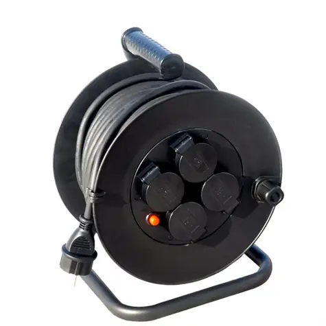 Solight Verlängerungskabel auf Trommel 4 Steckdose 25m / Outdoor / Gummikabel / 3x 1,5mm2 / IP44