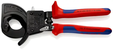 Knipex 95 31 250 Kabelzange (Ratschenprinzip mit Raste) 250mm / 32mm / 240mm2 / MCM 500