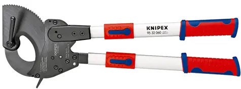 Knipex 95 32 060 Kabelzange (Ratschenprinzip mit Verriegelung) mit Teleskopgriffen. 630 mm / 60 mm / 740 mm / MCM 1400