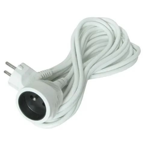 Solight Verlängerungskabel - Stecker 1 Buchse 10m - 3 x 1mm2 weiß
