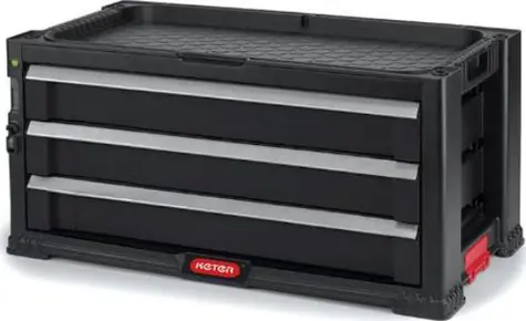 Keter Praktischer Werkzeugkasten mit 3 Schubladen / 562 x 289 x 262 mm