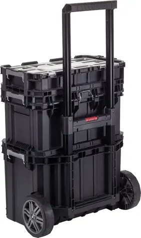 Keter Rollwerkstatt schwarz / mobiler Werkzeugkasten / 38 x 71 x 57 cm