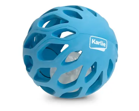 Karlie Gummigitterball mit LED-Licht innen 11,5 cm blau