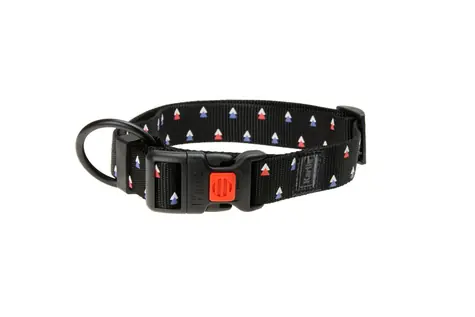 Karlie ASP Mix&Match-Halsband, schwarzes Dreiecksmotiv - Größe L/XL 45-65 cm, 25 mm