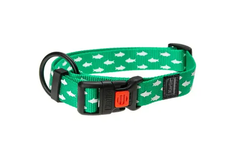 Karlie ASP Mix&Match Halsband grün Hai-Motiv - Größe L/XL 45-65cm 25mm