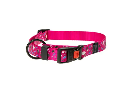Karlie ASP Mix&Match Halsband rosa CHIP-Motiv - Größe M 40-55cm 20mm