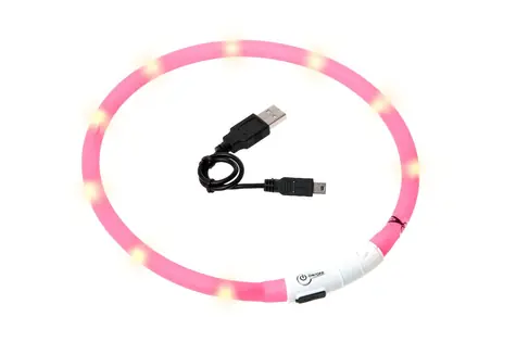 Karlie LED-Leuchthalsband rosa - Umfang 20-75 cm