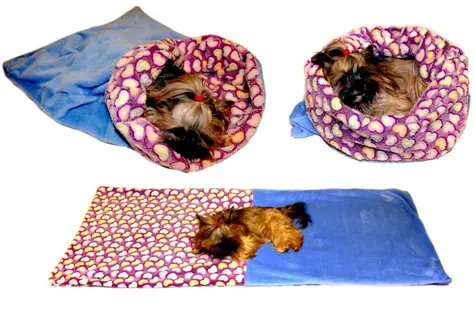 Marysa Bett 3 in 1 für Hunde, herzblau, Größe XL