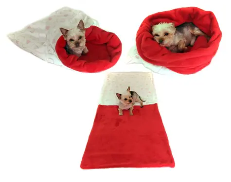 Marysa Bett 3 in 1 für Hunde herzrot - Größe XL