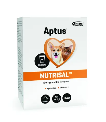 Aptus Nutrisal plv. 10x25g / zur Aufrechterhaltung des Flüssigkeitshaushaltes im Körper von Hunden und Katzen.
