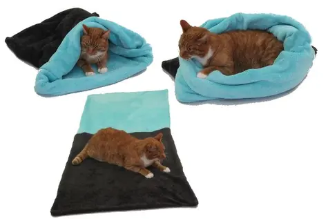 Marysa 3-in-1 Katzenbett dunkelgrau-türkis - Größe XL