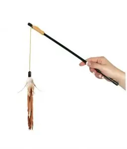 Flamingo -Spielzeug für Katzen mit Federn und Leder, 50 cm