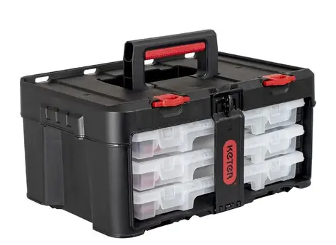 Keter Stack'N'Roll Organizer-Set, schwarz / 3 Organizer / 48,1 x 23,3 x 33,2 cm