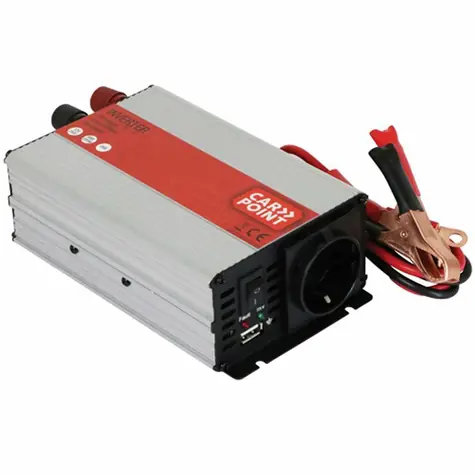 Carpoint Spannungswandler 12V DC auf 230V 50Hz 600W AC - mit Anschluss an Autobatterie