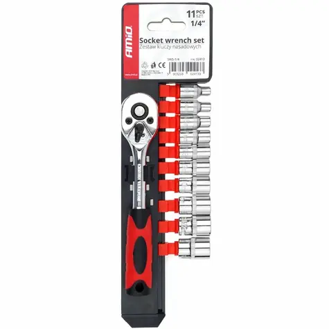 AMiO Gola Ratschen- und Muttern-Set 1/4 Zoll 4-13 mm - 11-teiliges Set
