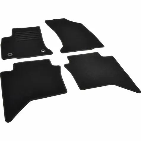 Aroso Autoteppiche Textil präzise schwarz / schwarze Nähte - Toyota Hilux VIII (Typ AN130) (2015-2023) 5-Sitzer