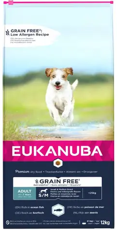 Eukanuba Adult Small & Medium Breed - Ocean Fish 12 kg / Hundetrockenfutter / für ausgewachsene kleine und mittelgroße Rassen