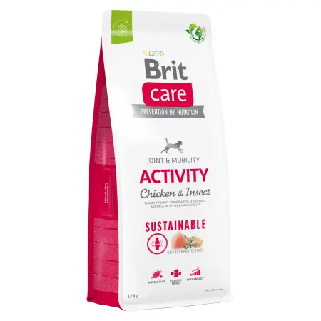 Brit Care Dog Sustainable Activity Chicken & Insect 12 kg / Alleinfuttermittel für Hunde / Anforderungen des Bewegungsapparats