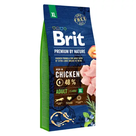 Brit Premium by Nature Adult XL 15 kg / Alleinfuttermittel für Hunde / ausgewachsene Hunde extra großer Rassen (45-90 kg)