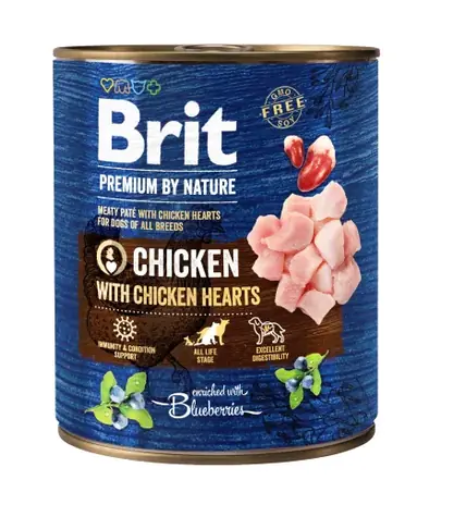 Brit Premium by Nature Huhn mit Herzen 800 g / Dose für Hunde / Huhn mit Herzen