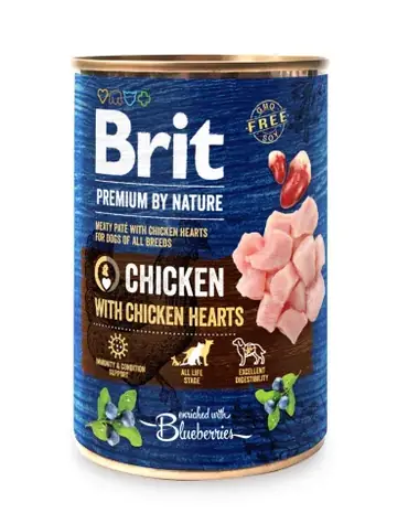 Brit Premium by Nature Huhn mit Herzen 400 g / Dose für Hunde / Huhn mit Herzen