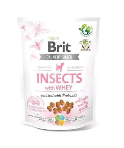 Brit Care Dog Insects&Whey 200 g / Knuspriges Leckerli mit Insektenprotein für Welpen