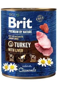 Brit Premium By Nature Turkey&Live 800 g / Dosenfutter für Hunde 