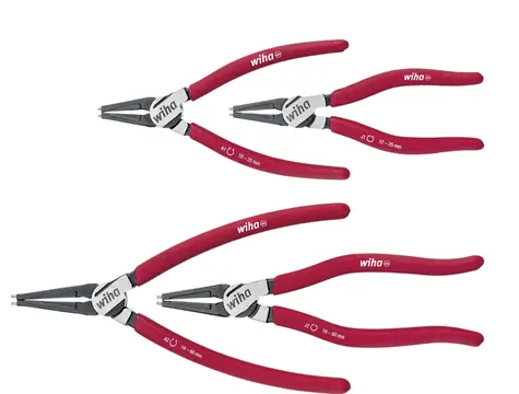 Wiha 34708 Zangen-Set Classic mit MagicTips 4tlg. / Zange für Innen- und Außenringe / 140 & 180 & 185 mm