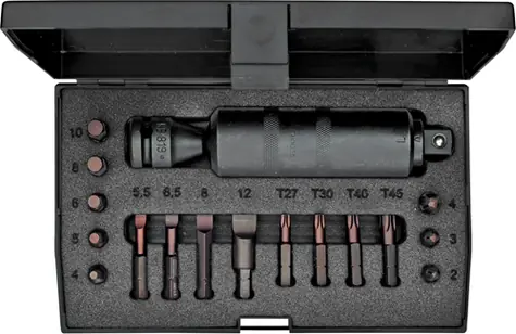 Gedore 6654600 / Schlagschrauber mit Bits / 1/2 / 18 Bits