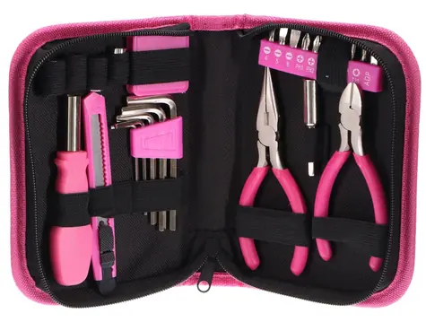 SIXTOL HOME PINK 26 / Werkzeugset / Kohlenstoffstahl / 26-tlg
