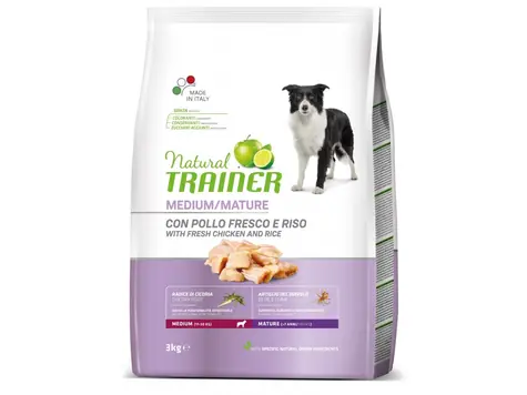 Natural Trainer Medium Maturity Frischhuhn 3 kg / Alleinfuttermittel für ältere Hunde mittelgroßer Rassen