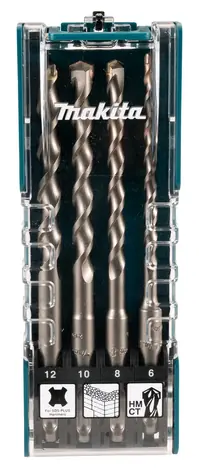 Makita D-74756 / Hammerbohrer-Set / SDS PLUS / 6 & 8 & 10 & 12 x 160 mm