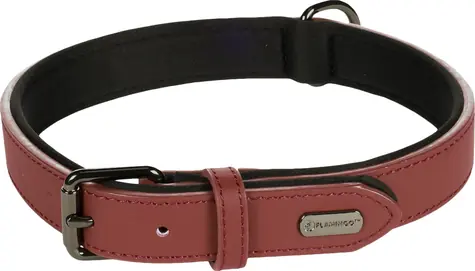 Flamingo Binti Lederhalsband mit Neopren rot L