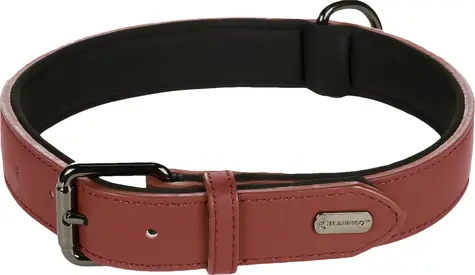 Flamingo Binti Lederhalsband mit Neopren rot XL