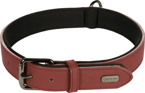 Flamingo Binti Lederhalsband mit Neopren rot XXL