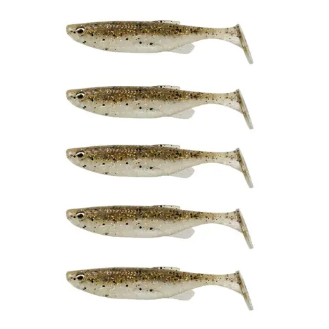 Savage Gear Gummiköder Fat Minnow T-Tail 7,5 cm 5 g Holo Baitfish 5 Stück